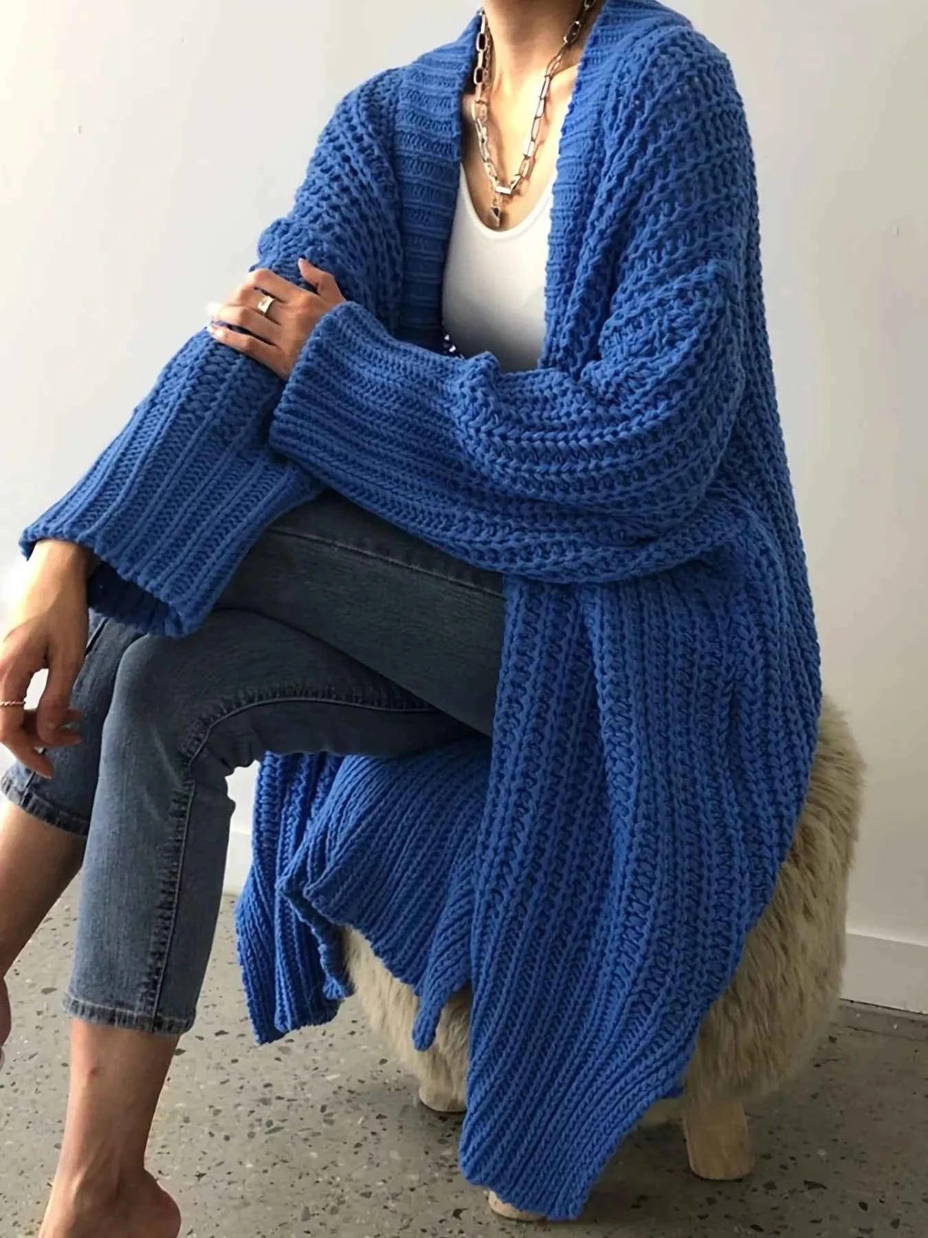 Chunky Knit Open Front Cardigan