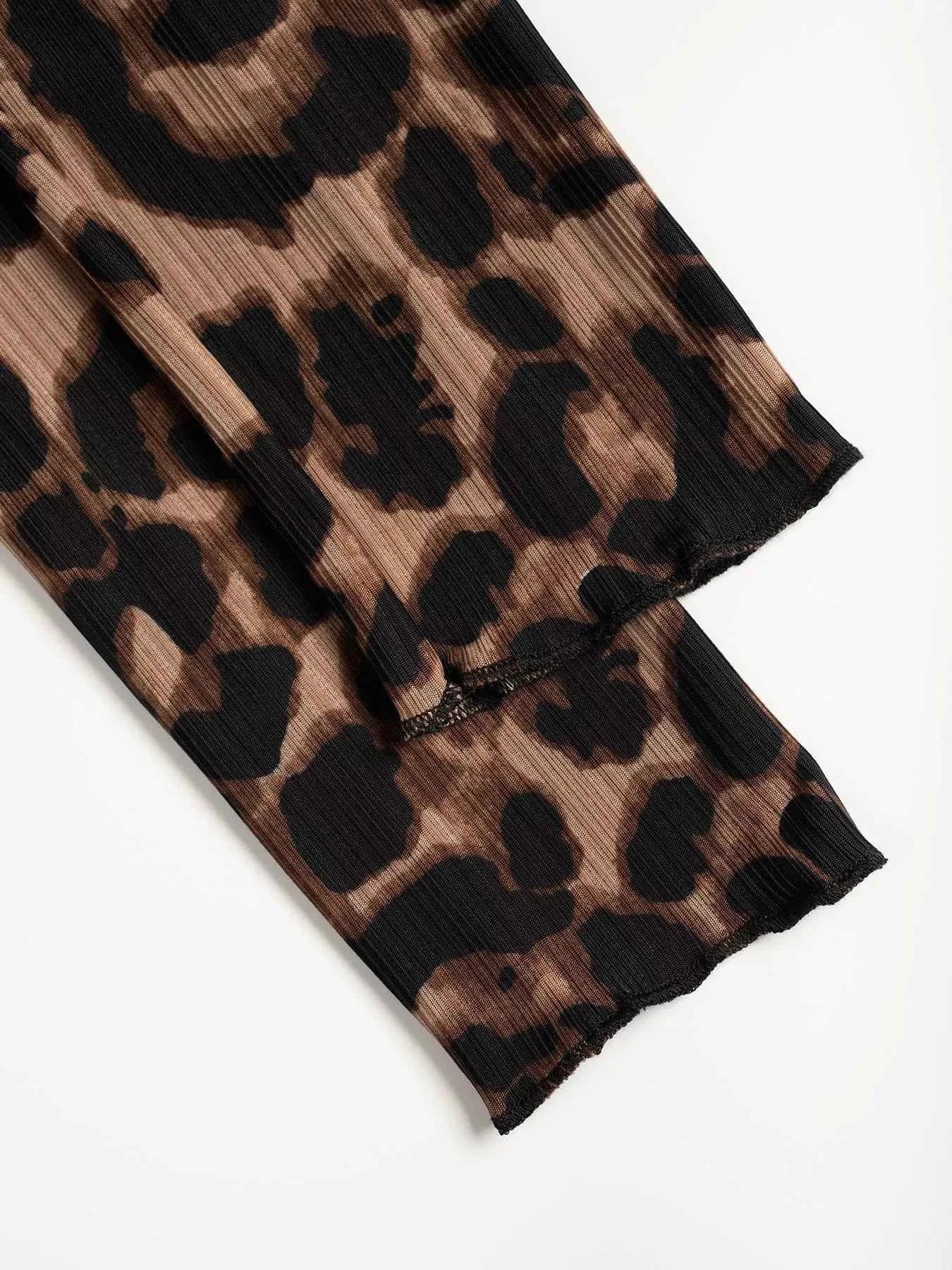 Leopard Print Button-Down Top